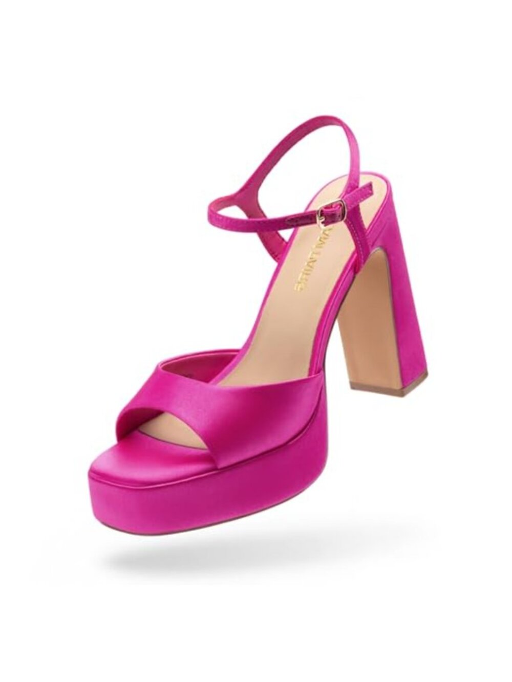 Womens Platform High Heels Square Toe Ankle Strap Formal Block Heel